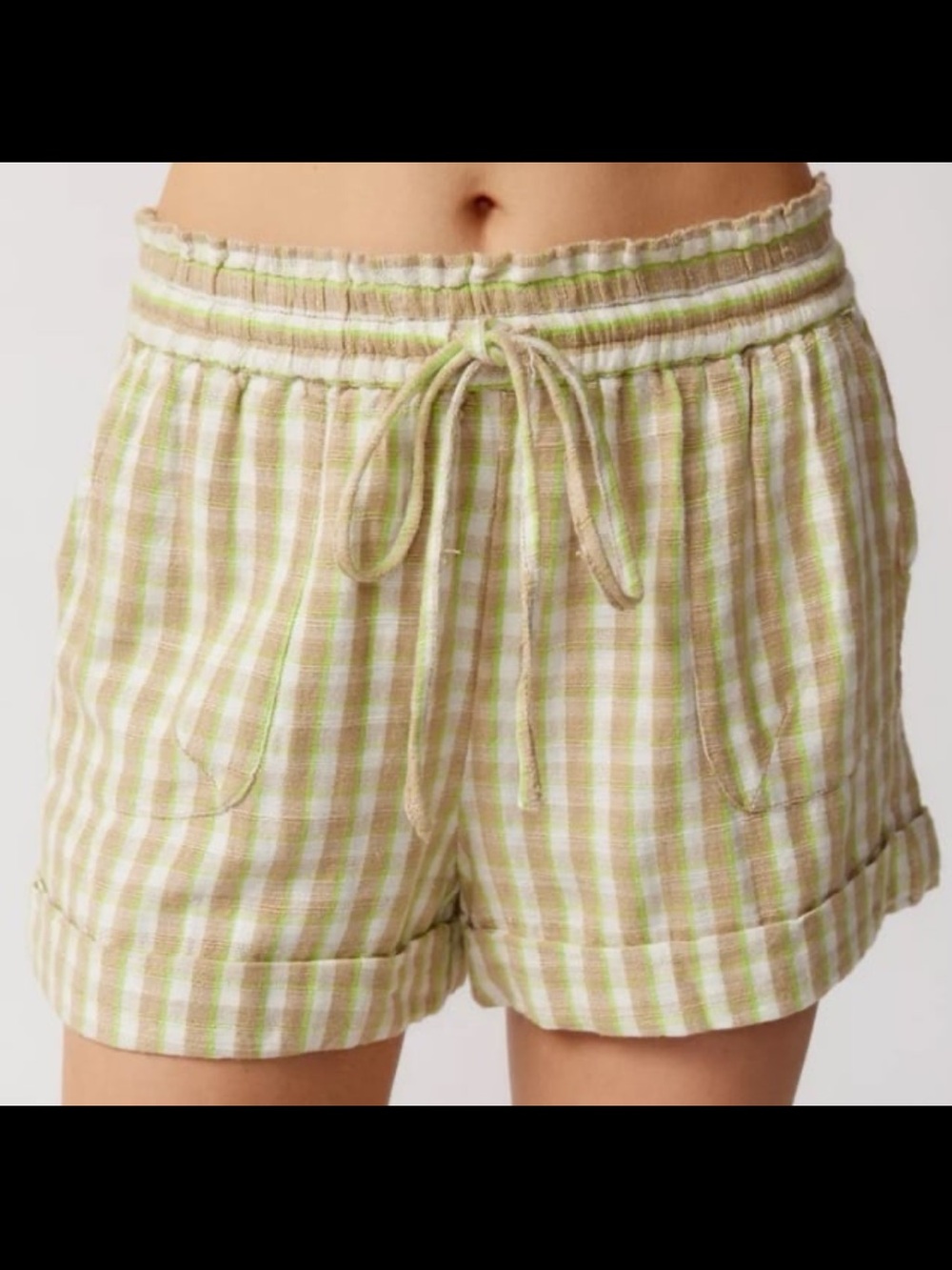Urban Outfitters plaid linen, cotton, viscose blend shorts. Size medium